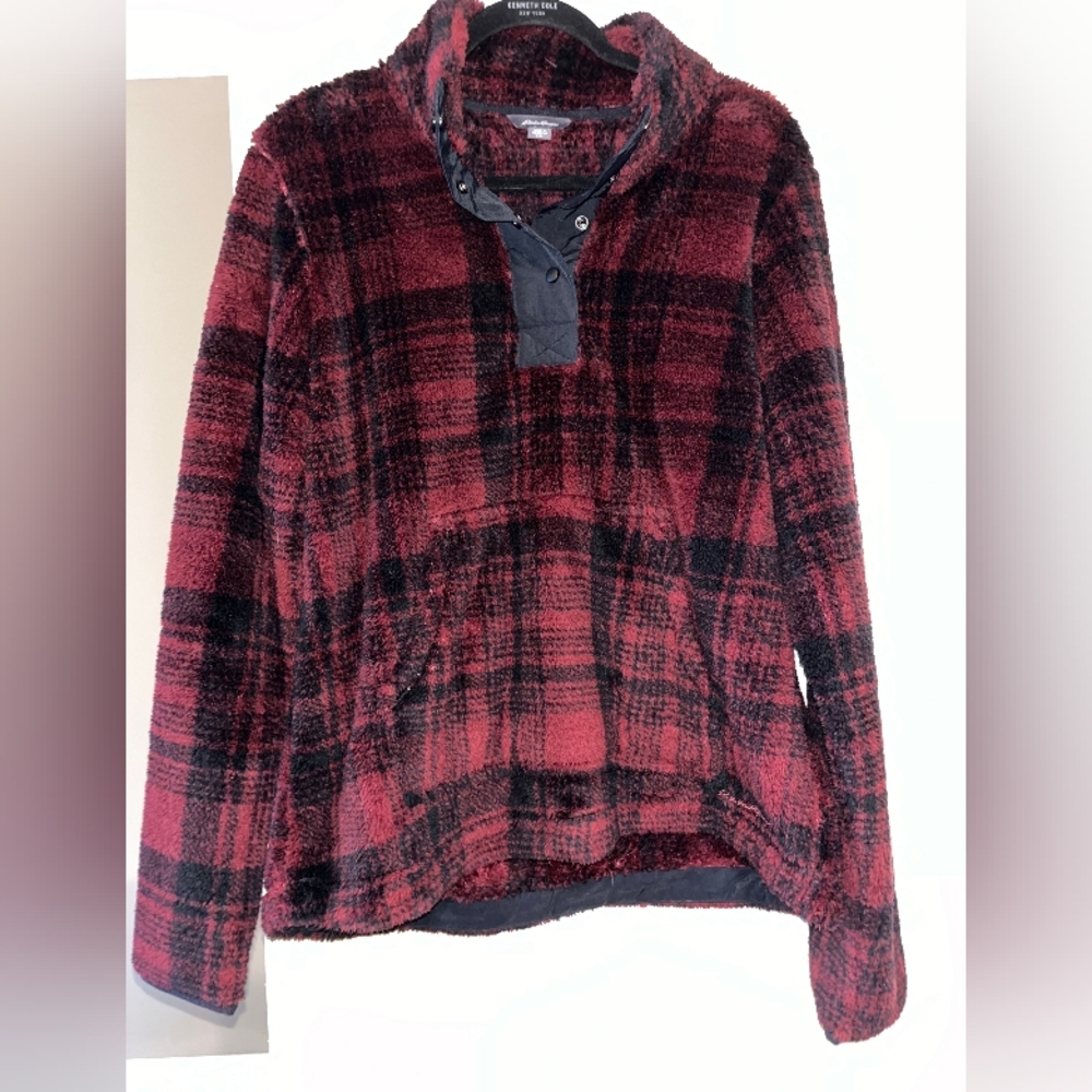 Cozy Red and Black Plaid Women's Sweater